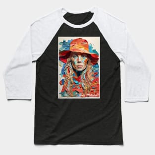 Joni Mitchell // Paper Art Baseball T-Shirt